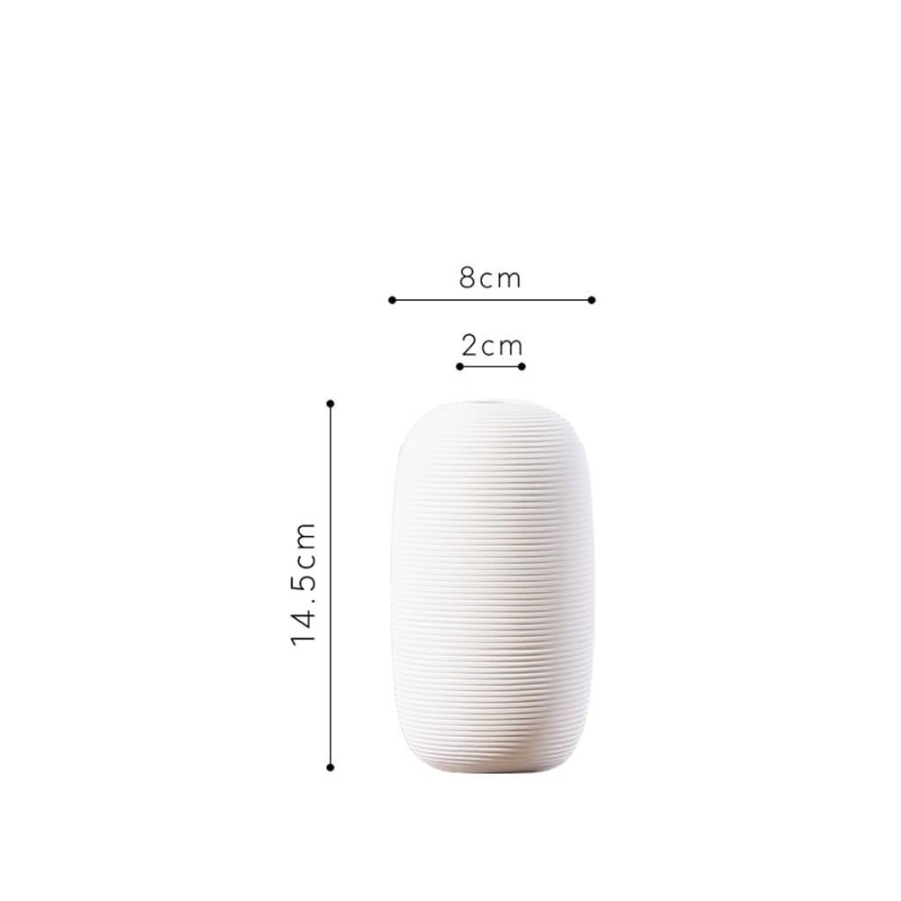 Wazon z kwiatami Cylindryczny biały ceramiczny wazon kompozycja kwiatowa ozdoba do salonu dostępna w wielu rozmiarach Wazony z kwiatami na ozdoby świąteczne(Mały)