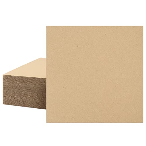 Image of Mat Board Center, 50 Corrugated Cardboard Sheets 8x8 Inches Flat Card Board Inserts for Packing, Shipping, Mailing, Frame Backer or DIY Crafts