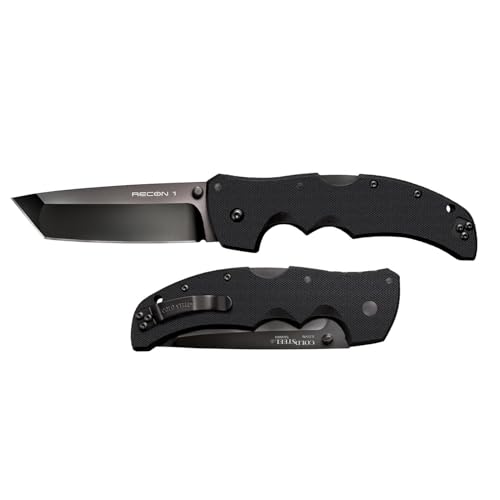 Image of COLD STEEL Recon 1 4 inch S35VN Razor-Sharp Blade 5.375 inch G-10 Handle Tactical Folding Knife w /Tri-Ad Lock, Ambidextrous Pocket /Belt Clip
