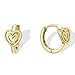 Orecchini A Cerchio Con Doppio Ciondolo A Forma Di Cuore, In Argento Sterling 925, Semplici E Alla Moda, Per Donne, Eleganti E Dolci, Con Osso Per Le Orecchie. immagine