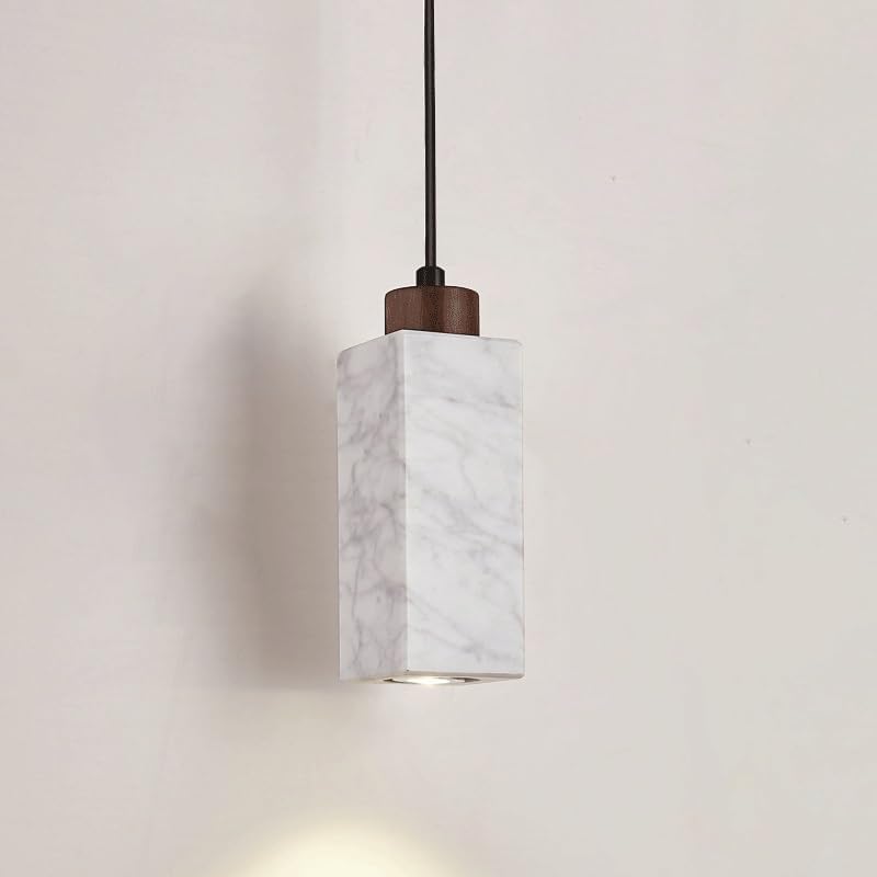 Miniatura 6 de Lámparas colgantes verdes vintage, lámpara colgante de mármol natural nórdico, lámparas de araña de madera modernas para cocina, isla, comedor, sala