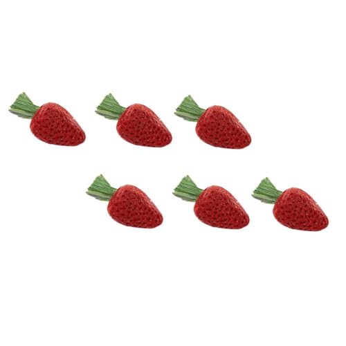 Ipetboom 6個うさぎ用草苺おや付きハムスターおもちゃ 自然素材の小動物用