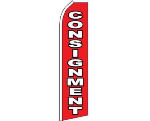 Moon Knives Consignment Red White Swooper Super Feather Advertising Marketing Flag - Party Decorations Supplies For Parades - Prime Outside, Garden, Men Cave Decor Flag