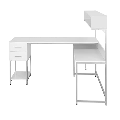 Techni Mobili Rta-737Dl Computer Desk, One Size, White #TOP3