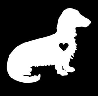 LJMING Dachshund Perro Pegatinas de Coches Precioso Vinilo de la Etiqueta Car Styling camión Accesorios Negro / Silver15.2 * 13.5CM2pcs,White-15.2 * 13.5CM