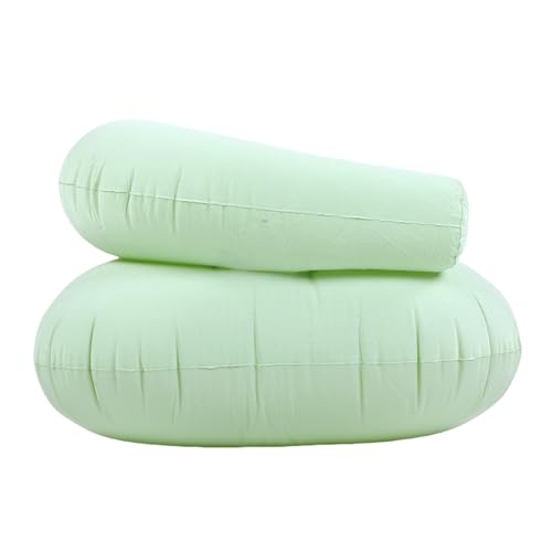 Chaise longue gonflable en PVC portable et floqué vert avec structure stable en forme de U - 6