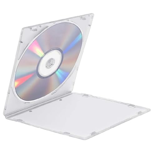 Image of Plastic Cases Single Clear CD DVD Case for Standard Size for Protection Professional Jewel Case (Pack of 50)