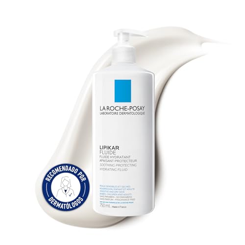La Roche Posay Fluido Corporal Hidratante, Calma y Protege la Piel durante 24 horas, Fórmula con Aqua Posae Filiformis, Agua Termal, Niacinamida, Manteca de Karité y Glicerina, Lipikar, 750 ml