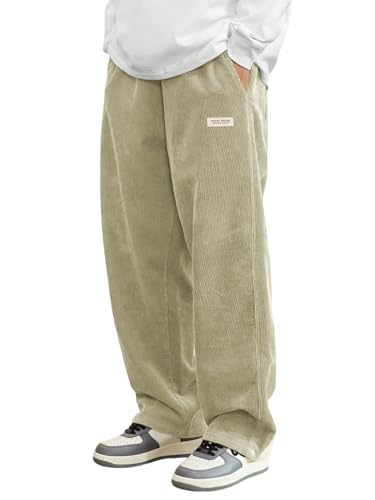 Image of ZAFUL Men's Corduroy Straight Leg Loose Fit Casual Pants