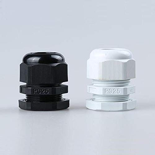 Wire & Cable Connectors Waterproof Nylon Plastic Cable Connector PG25 Black Or White Plastic Connector Waterproof Cable Glands Ip68 16-21mm - (Color: 50PCS)