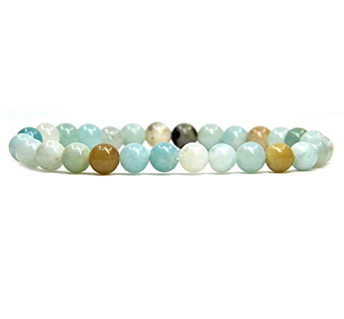Natural Multicolor Amazonite Gemstone 6mm Round Beads Stretch Bracelet 7