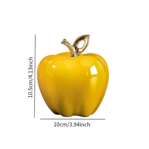 Figurine décorative pomme pour salon et bureau couleur jaune moderne
