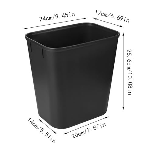 Caneca de basura negra de plástico 2.5 galones miniatura 3