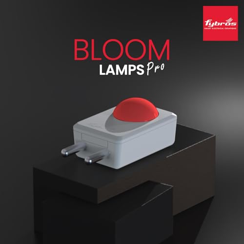 Image of FYBROS Bloom Pro LED Night Lamp | 0.5W | Red Light | Indirect Lighting | 2-Pin Plug | Energy Efficient | Low Power Consumption | Ideal for Bedroom, Kids Room, Hallway | Pack of 1
