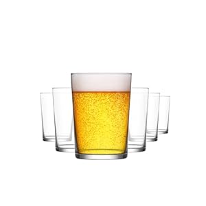 LAV Highball Glasses Set of 6 – Clear Drinking Glasses 17.5 oz – Cold Beverage Glasses for Water and Beer