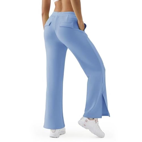 K-Swiss Women's Sweatpants Wide Leg - High Waisted Pants with Pockets Modal Casual Lounge Travel Long Pants