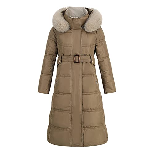 Manteau matelassé chaud et épais haut de gamme à coupe ajustée avec ceinture