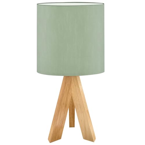 Tripod Table Lamp Sage Green Texture for Running Sublimation Printing 12 Boho Nightstand Lamp Small Bedside Lamps Fabric Lampshade for Kids Room, Nursery, Bedroom, Living Room