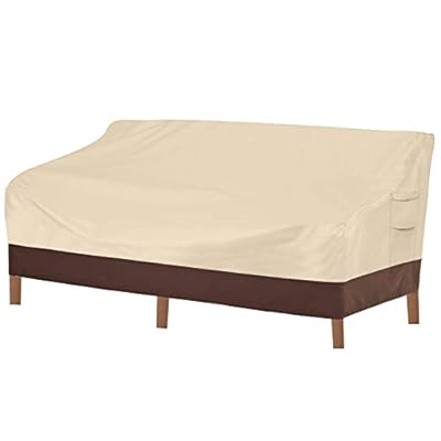 Vailge Heavy Duty Patio Sofa Cover, 100% Waterproof 3-Seater Outdoor Sofa Cover,Lawn Patio Furniture Covers with Air Vent and Handle,85" Wx 37" Dx 35" H,Beige&Brown