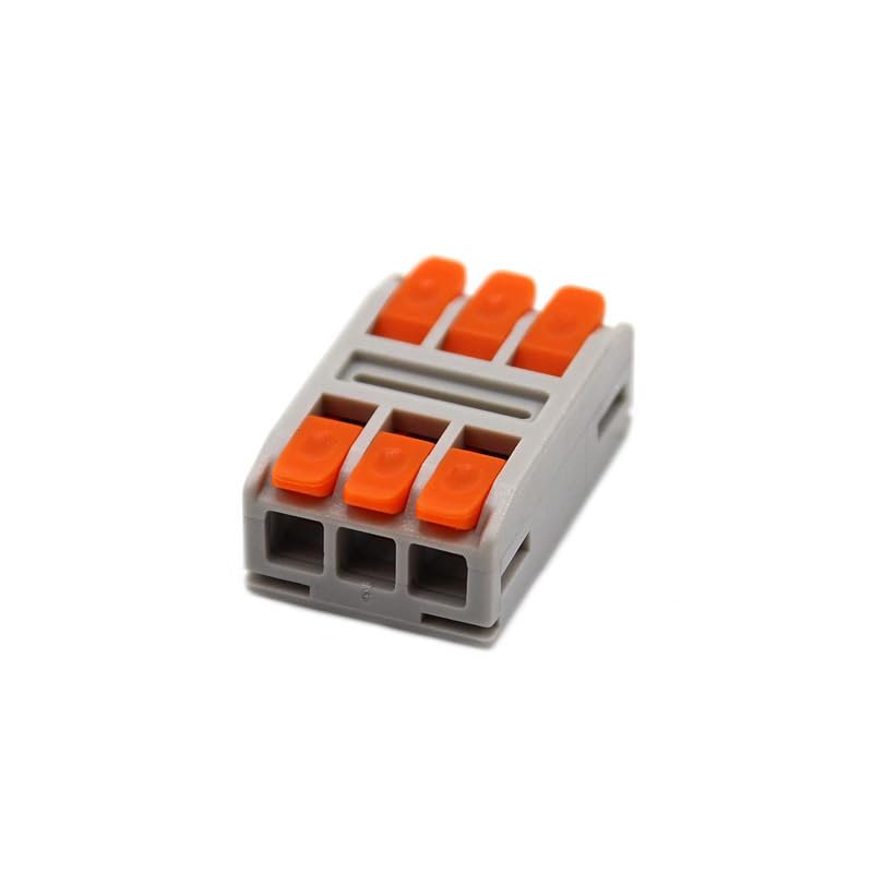 Wire Electrical Connector 1 2 Pin Splicing Terminal Blocks LED Strip Lighting Quick Connectors Conductor Conector with Base(229B-3P,30PCS)