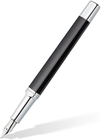 Staedtler 474 M09-3 – Penna stilografica Triplus 474 M, colore antracite antico, corpo in metallo di alta qualità in forma ergonomica triangolare, pennino in acciaio M, con cartuccia di colore blu