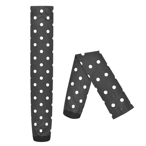 Women Girls High Thigh Socks Black and White Polka Dot Over Knee Thin Tights Long Stocking Geometric2
