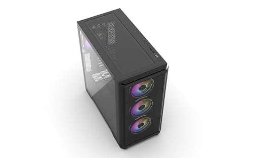 Gabinete Gaming Vida Aquilon Black ARGB con ventana de vidrio, E-ATX, 4 ventiladores ARGB, hub ARGB PWM 6 puertos, frente de malla miniatura 3