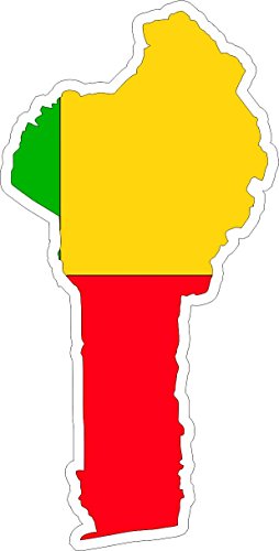 Akachafactory Autocollant Sticker adhesif Voiture Vinyle Drapeau Carte Benin