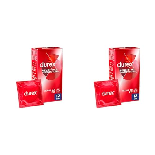 Durex Preservativos Super Finos Contacto Total para Mayor Sensibilidad - 12 condones (Paquete de 2)