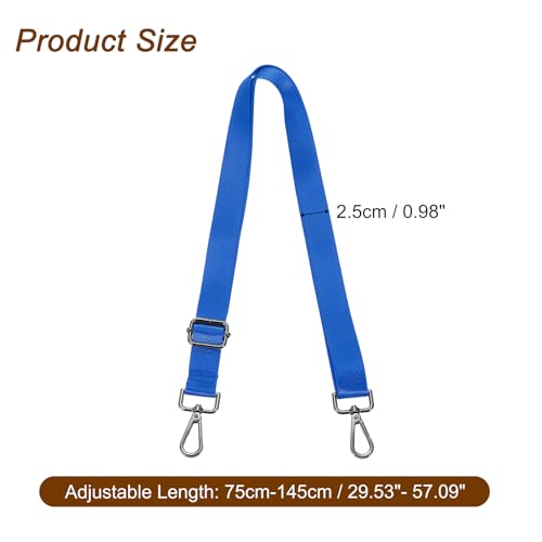 Image of uxcell Wide Shoulder Strap, 2.5cm Adjustable Purse Strap Replacement Crossbody Strap for Shoulder Bag Handbag, Blue, Black Pull Core Buckle
