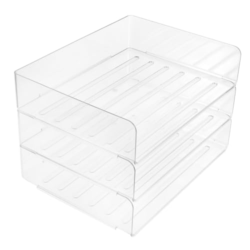 SEWACC Stackable Paper Tray Organizer Desk Document Holder for Files Stylish Office Storage for Papers Magazines and More