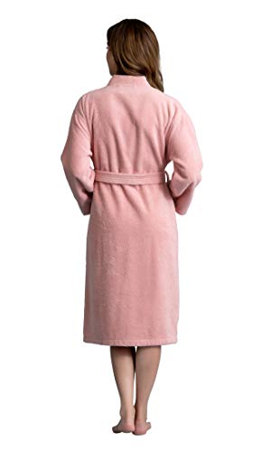 Image of Women's Turkish Terry Kimono Style Bathrobe - 100% Cotton Robe for Women - Comfortable & Absorbent - Soft & Cozy Wear