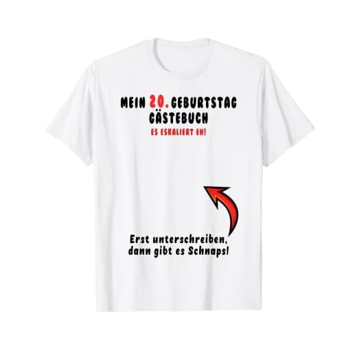 Libro de visitas para cumpleaños número 20. Camiseta