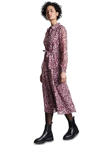 Street One A144318 Vestido de Gasa con Estampado, Rojo Mora, 38 Mujeres