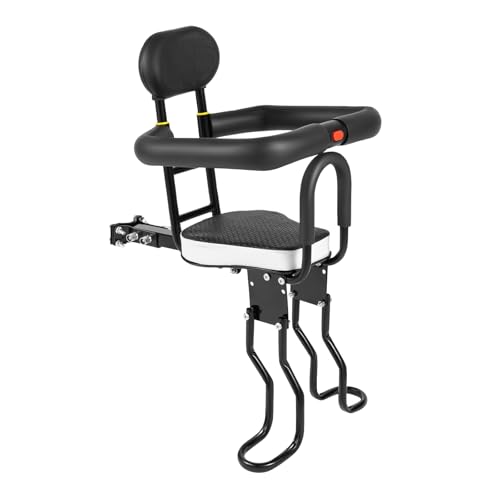 UHDUIG Asiento de bicicleta para niños montado en la parte delantera, asiento de bicicleta infantil montado en la parte delantera, pasamanos desmontables, reposapiés ajustable rodamiento peso 40 kg
