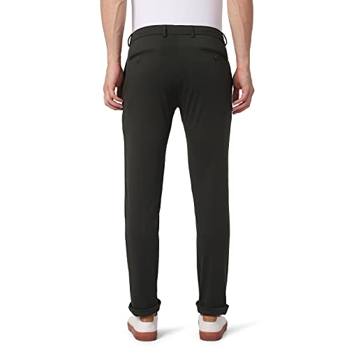 Image of Blackberrys Men's Blue Slim Fit Solid Regular Trousers