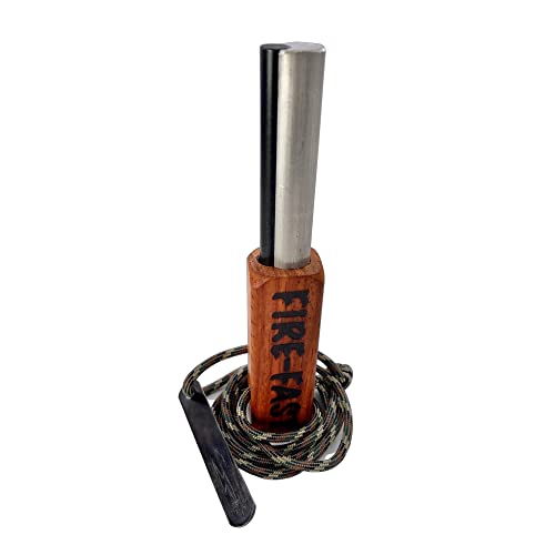 Fire Fast Kamper Lanyard. European Fire Steel Ferro Rod And Magnesium. Compact Durable Lite Weight Emergency Fire Starter For Camping, Backpacking, Hiking. #TOP3