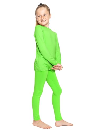 Image of STRETCH IS COMFORT Girls 2 Piece Hoodie Short Sleeve Long Sleeve Crew Neck Top and Leggings Set Kids Thermals Underwear Set
