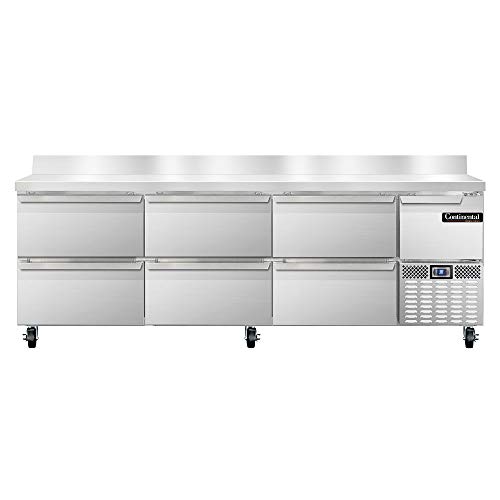 Continental Refrigerator DLRA93-SS-BS-D Designer Line Refrigerated Base Worktop Unit, 93