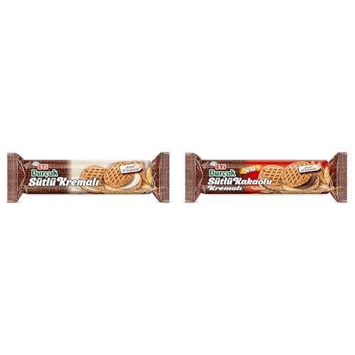 Eti Seti | Burçak Sütlü Kremalı Yulaflı Bisküvi 100 g x 12 Adet x1 + Burçak Sütlü Kakaolu Kremalı Yulaflı Bisküvi 100 g x 12 Adet x1
