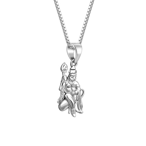 Image of GIVA 925 Silver Anjaneya Pendant With Link Chain For Him | Gifts for Men and Boys | With Certificate of Authenticity and 925 Stamp | 6 Month Warranty*