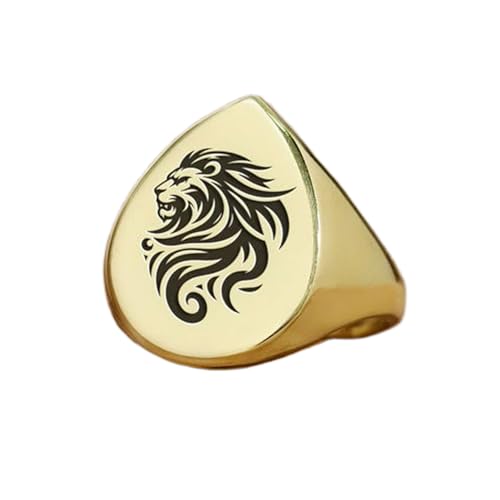 Bague lion poire en argent plaqué or, le bijou cadeau vintage idéal