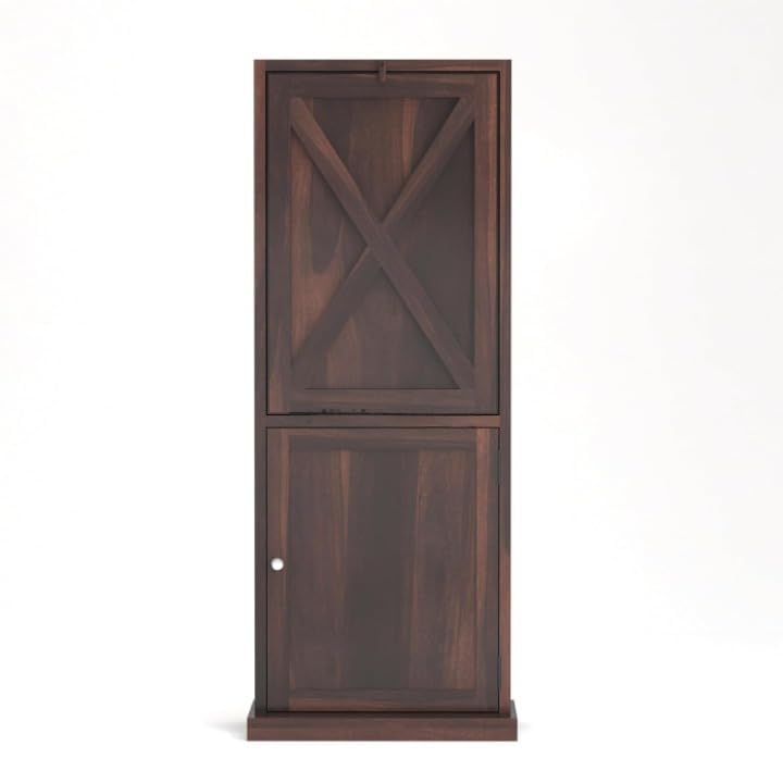 Image of SUNCOM Solid Sheesham Wood Foldable Study Table with Book Shelf - Wooden Study Table for Students StudyTable with Storage Computer Table for Home (Walnut)