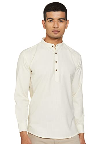 Image of Luxrio Kurta for Men Cotton Blend Short Solid Slim Fit