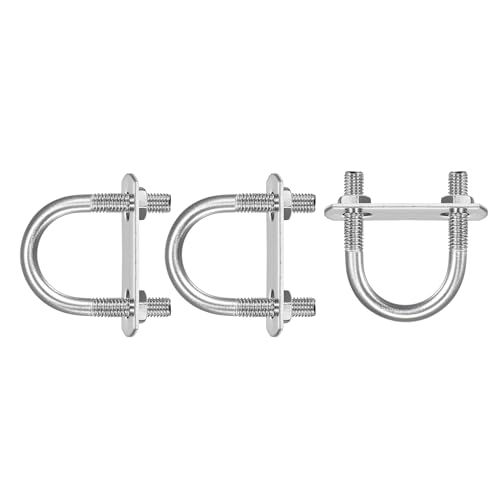 Image of DTGN M6x22x42mm(ThreadxWxL) Round U Bolt - 3Pack - Good for Trailer Pipe Replacement Parts - 304 Stainless Steel U Shape Bolts