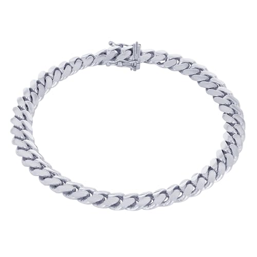 Nuragold 14K Real White Gold Solid Miami Cuban Link Chain Bracelet 7"-9" (2.7mm-7mm) Italian Jewelry for Men & Women2