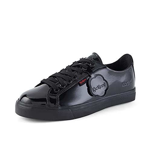 Kickers Tovni Lacer Baskets Basses pour Femme | Chaussures décontractées, Noir Verni, 40 EU
