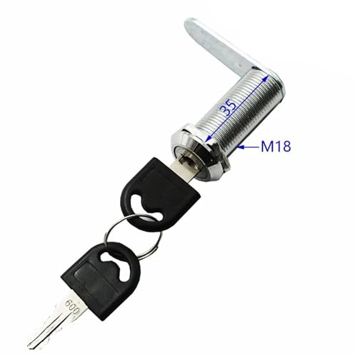 Cerradura de seguridad universal con cerradura de leva, barril de puerta ajustable de 16 a 40 mm con 2 llaves para armarios, cajones, muebles y buzones
