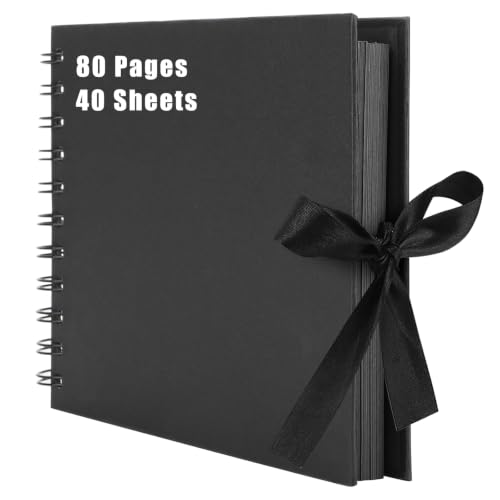 Álbum de Fotos Scrapbook Espiral 80 Páginas para Colar e Escrever - 215 * 150mm Álbum de Scrapbooking DIY para Bebê e Presente de Aniversário