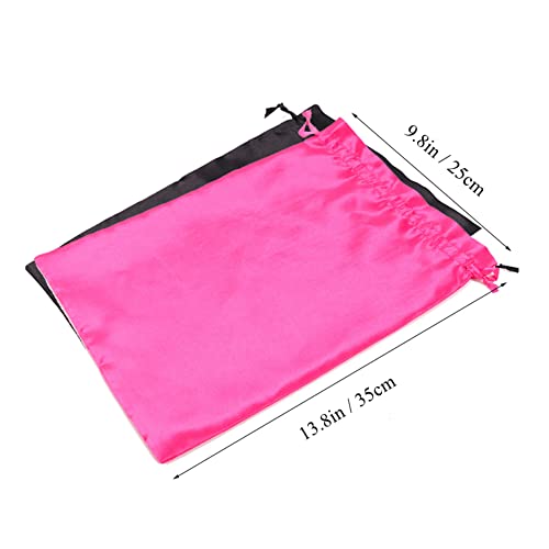 Custom Personalized Satin Hair Bag, Customize Your Own Logo Image Design Silk Gift Drawstring Bags for Wedding Party Christmas (20 Pcs/Lot, Black)4